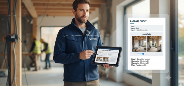 Vos clients méritent mieux qu’un simple SMS : Transformez vos suivis de chantier en rapports professionnels Vos clients méritent mieux qu’un simple SMS : Transformez vos suivis de chantier en rapports professionnels